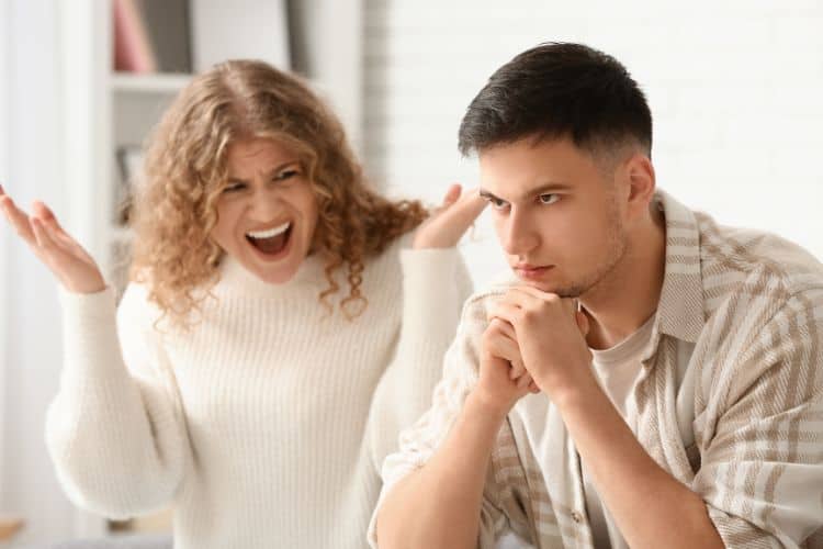 Screaming Wife Fighting with at Home
