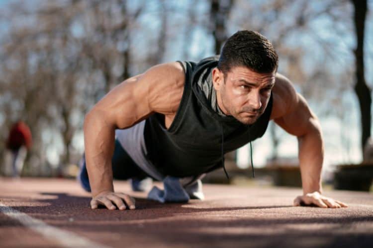 Young man working out