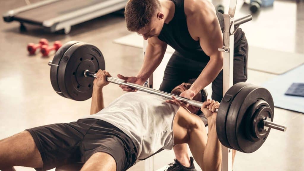 man doing a chest press